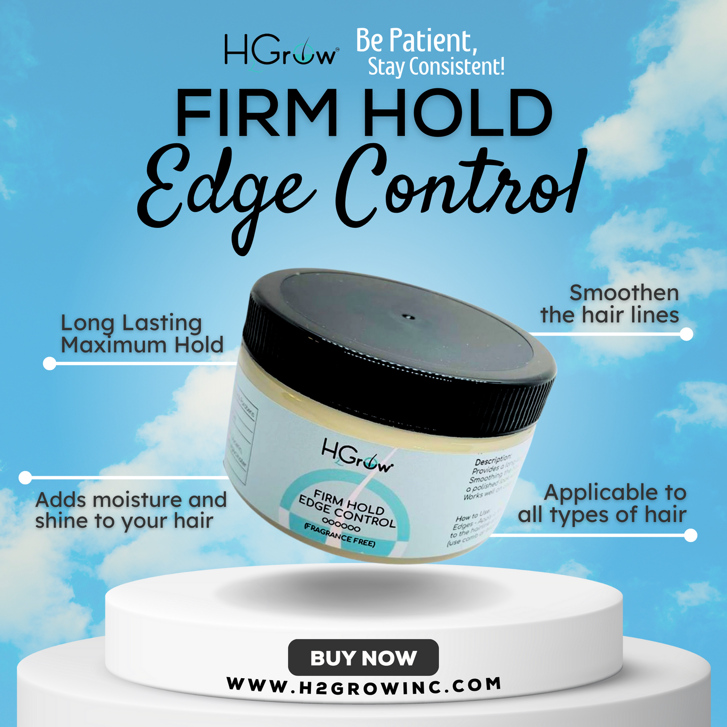 H2Grow Firm Hold Edge Control
